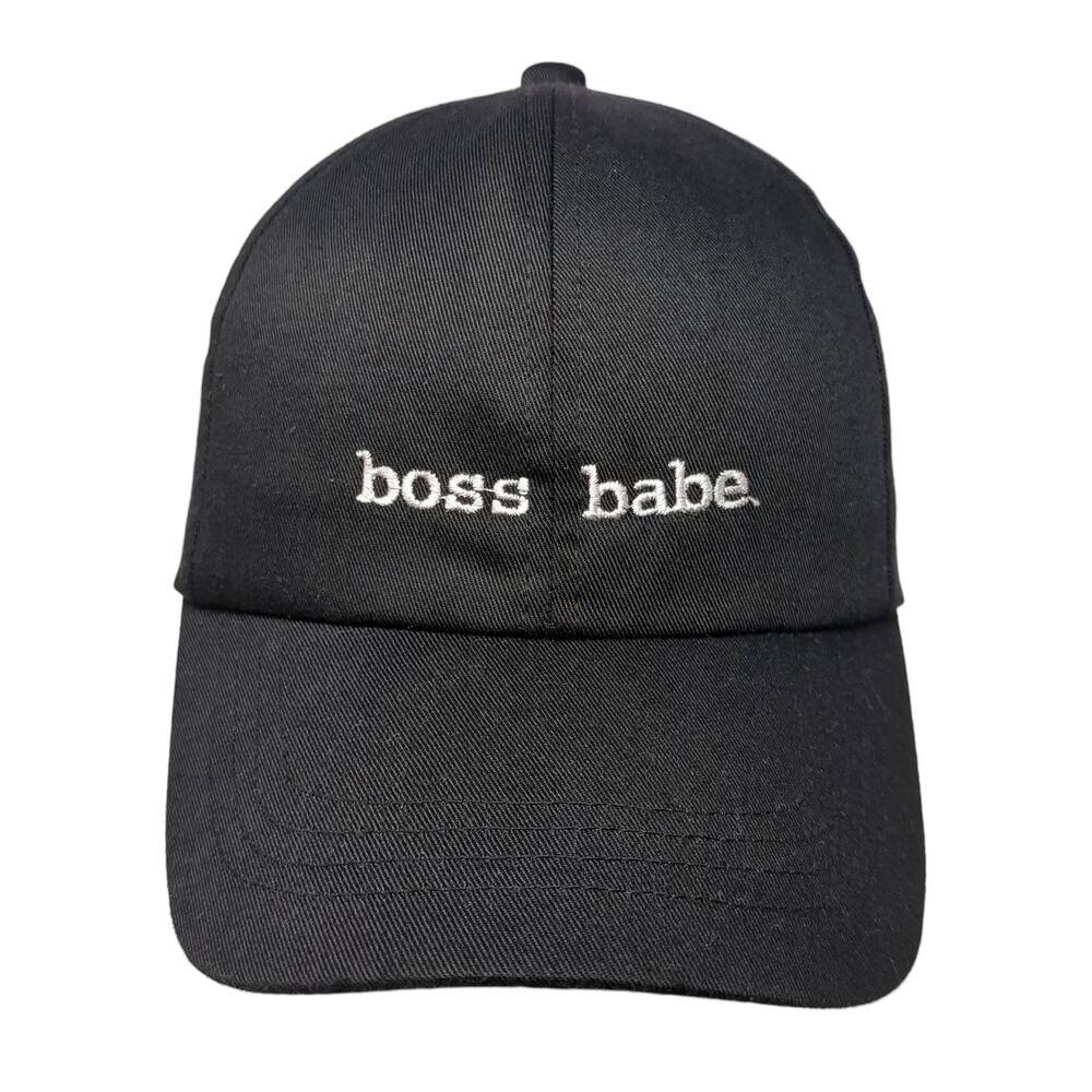 Boss Babe Strapback Baseball Cap Black One Size Adjustable Melrose And Market